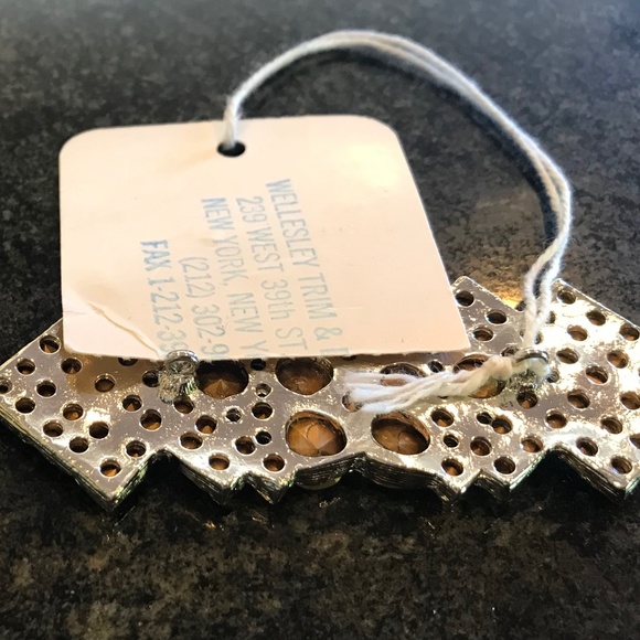 Vintage 1980s Silver Rhinestone Ornament (with original tag!) - Picture 5 of 5